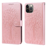 Tree & Deer Pattern Pressed Printing Horizontal Flip Leather Phone Case, For iPhone 11 Pro Max, For iPhone 12 / 12 Pro, For iPhone 12 Pro Max / 13 Pro Max, For iPhone 12 mini / 13 mini